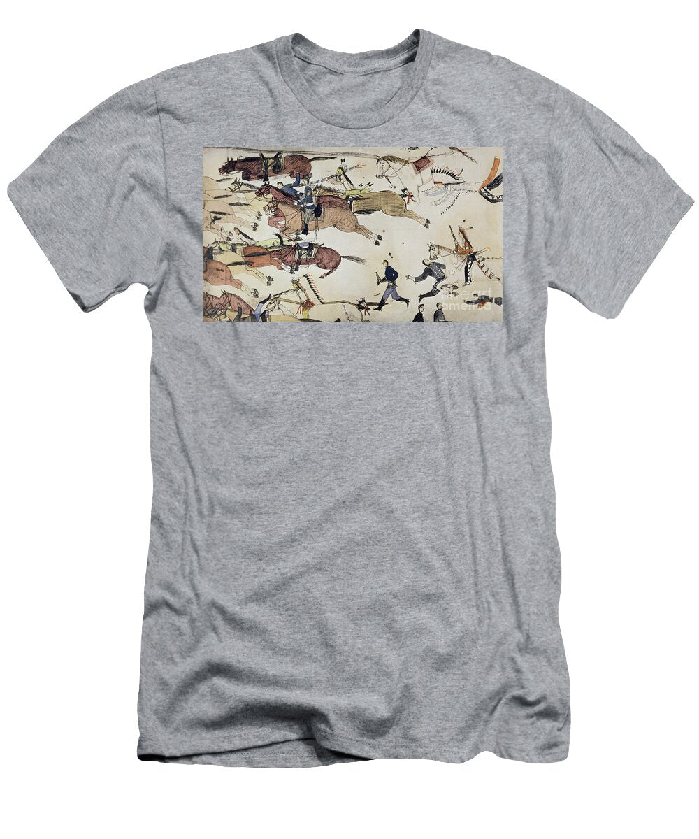 1 Retreat of Major Marcus Renos Command Ink on Paper Amos Bad Heart Buffalo T-Shirt