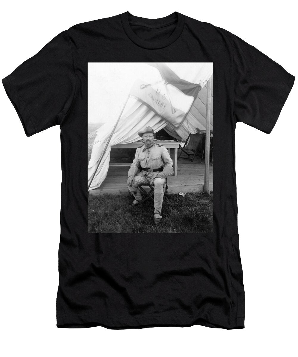 Colonel Theodore Roosevelt Outside Tent 1898 War Is Hell Store T-Shirt