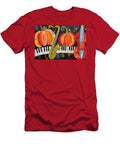 Dance with Pumpkins and Musical Instruments in a Playful Halloween Night Scene Olfactoart Studio T-Shirt