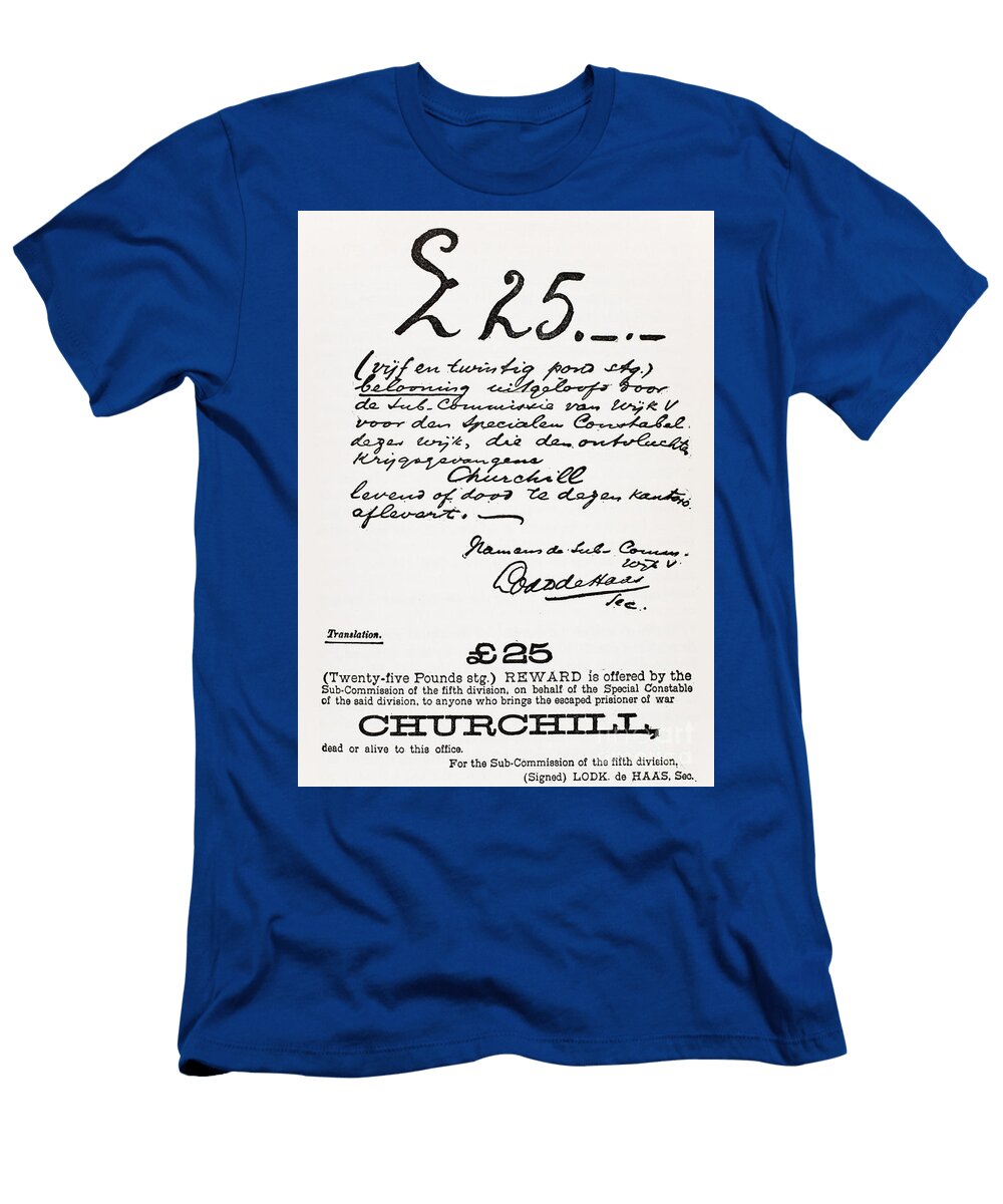Wanted Poster for Escaped Prisoner of War Winston Churchill South African School T-Shirt